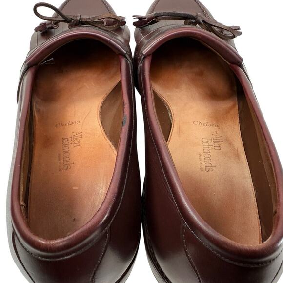 Allen Edmonds Loafer Size 13 D Burgundy Leather Chelsea Dress Kiltie Tassel - Picture 4 of 11